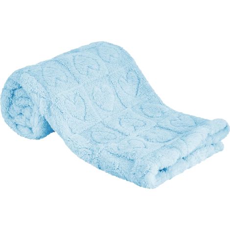 Baby-Sherpa-Fleecedecke, Herz-Karomuster, ultraweich und flauschig, Premium-Qualität für Jungen und Mädchen, für Kinderbett, Kinderwagen, 76 x 102 cm (blau)
