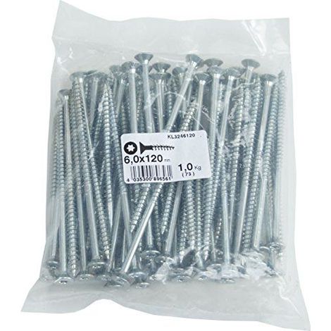 Connex KL3246120 Vis universelle TX 6,0 x 120 galvanisees 1000 g Bleu