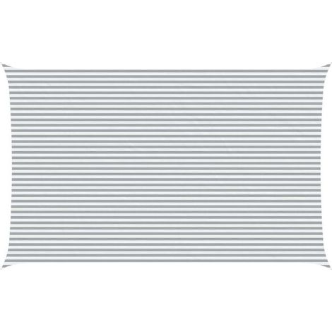 Voile d'ombrage gris clair et blanche, 8 x 5 mètres (1/5)