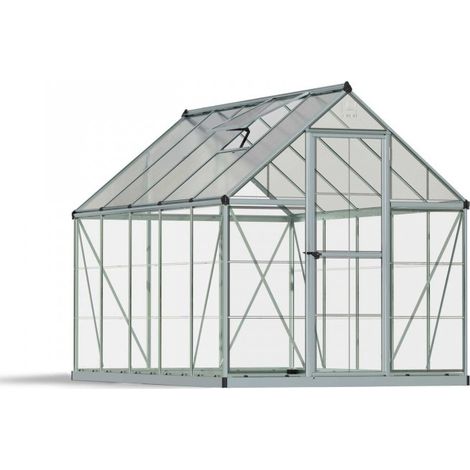 Greenhouse Hybrid 6X10- Polycarbonate - L306 x W185 x H208 - Silver