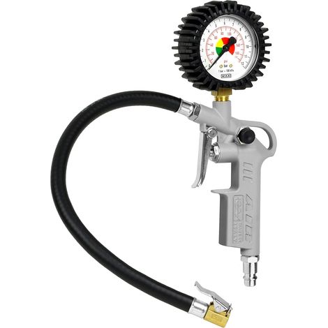 BEBUSINGOTO Pistolet Gonfleur Pneus Voiture et Camion en Aluminium avec Manometre Pression Pneu WIKA 63mm - 60D - Standard (1/5)