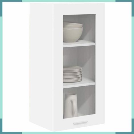 884299 Armoire suspendue 2 pcs Blanc 40 x 31 x 80 cm Bois d'ingénierie (1/5)
