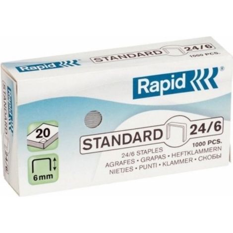 Grapa grapadora modelo 24 06mm acero galv rapid 1.000 pz