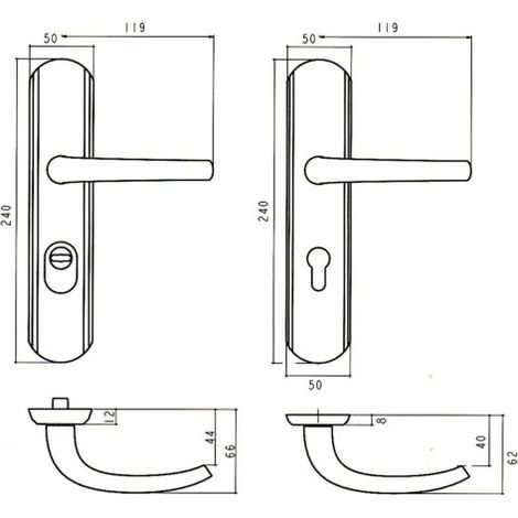 Ensemble de poignées de porte de sécurité SECUMAX - ASSA ABLOY BEZAULT A fouilliot Champagne