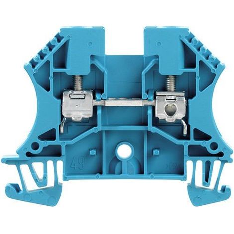 Borna Carril Din 4mm azul Conexión Brida-Tornillo