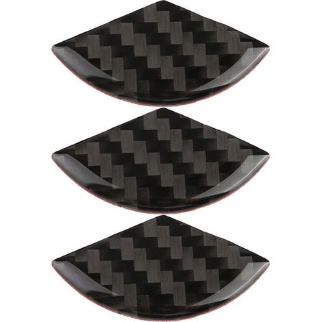 Autocollants de volant, emblème en fibre de carbone 3 pièces/ensemble résistant à l'usure pour voiture (1/4)