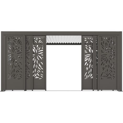 Paroi Coulissante Façade Tôle Aluminium Gris 5m03 Pour Pergola S et SV ORIAL France (1/4)