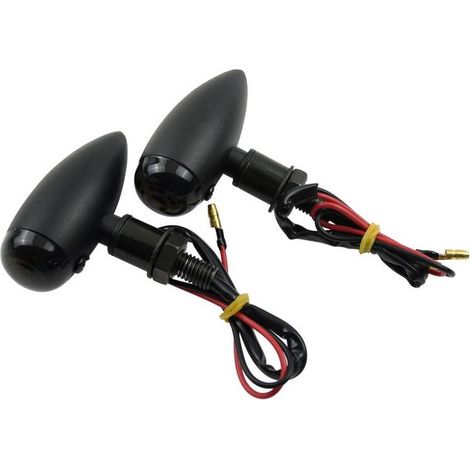 1 paire (coque noire noire) clignotants moto clignotants en métal voyants Mini ampoule ambre clignotants universels lampe lumineuse (1/5)