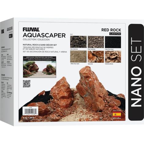 Kit de piedras y grava para acuascaping Fluval - Rojo