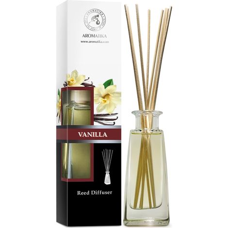 Diffuseur Parfum de Vanille 100ml - Naturel Fragrance Fraîche et Durable - Kit Diffuseur Cadeau avec 10 Bâtonnets de Bambou - Meilleur pour Aromathérapie (1/5)
