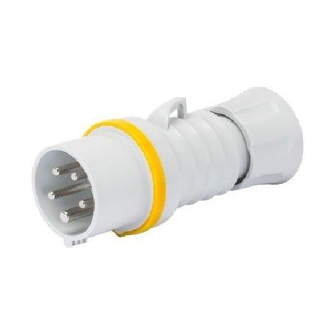 Spina Mobile Diritta Hp Ip44/Ip54 3P+N+T 16A 100-130V 50/60Hz Giallo 4H Cablaggio A Vite