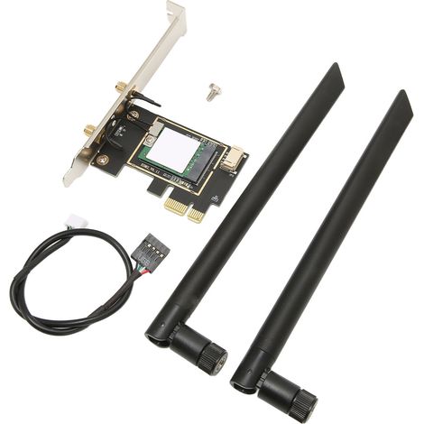 Carte WiFi AX210 pour PC, Triple Bande Haute Vitesse, Bluetooth 5.2, Adaptateur Réseau sans Fil pour Ordinateur de Bureau (1/5)