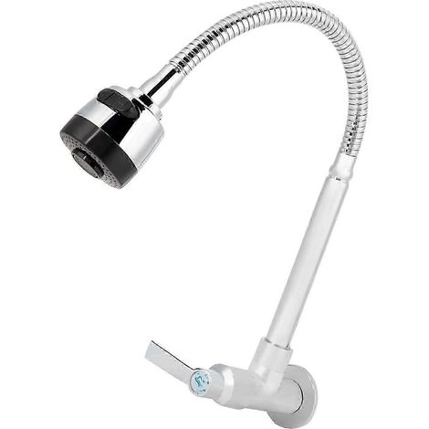 Robinet mural pivotant à 360° pour eau froide, type G1/2 pouce, pour usage domestique en cuisine (1/3)