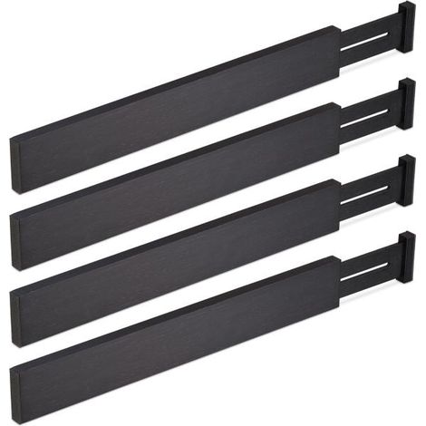 Set di 4 divisori per cassetti in nero (1/5)