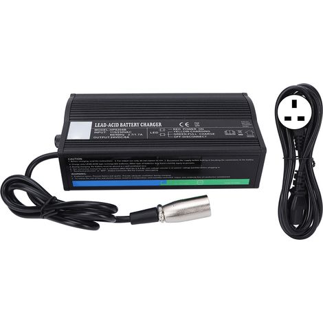 Chargeur universel pour batterie de scooter de mobilité et fauteuil roulant, 115/230V, fiche UK, tension réglable (1/5)