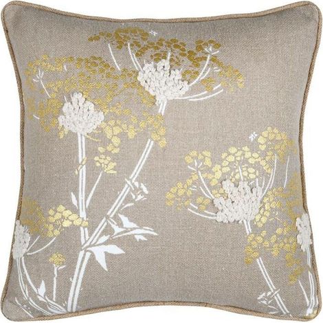 ORIANA Kissen 40x40 cm beige gold Blumen