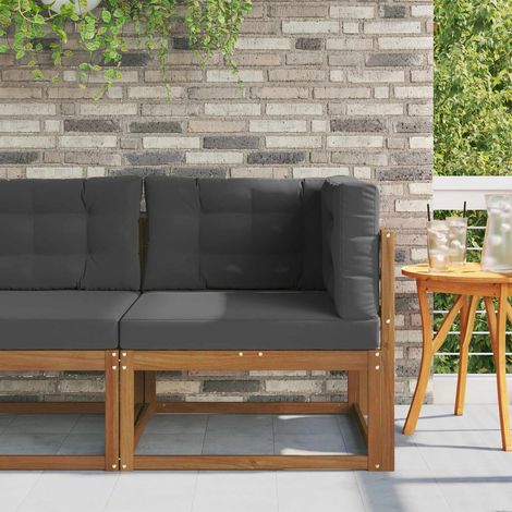Outdoor Ecksofa Massivholz Akazie Natur