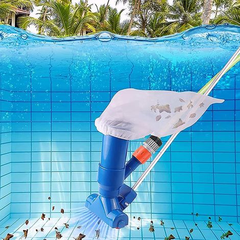 Staubsauger für oberirdische Pools – tragbarer Staubsauger zur Poolreinigung – ausziehbarer Edelstahlgriff – Skimmer-Poolsauger für oberirdische Kotablagerungen (1/4)