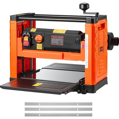 Raboteuse Bois Électrique 3 Lames Table de Travail 33 cm Moteur 2000 W 23500 tr/min Double Rouleau Protection Contre Surcharges 2 Vitesses Panneau Latéral Plastique pour Bois Durs et Tendres (1/5)