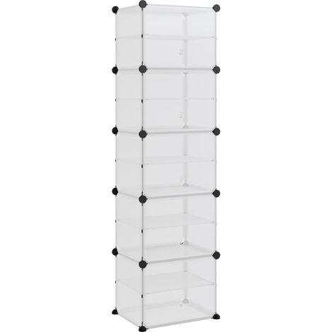 Étagère à chaussure Meuble à chaussures Transparent 44x31,5x153,5 cm PP
