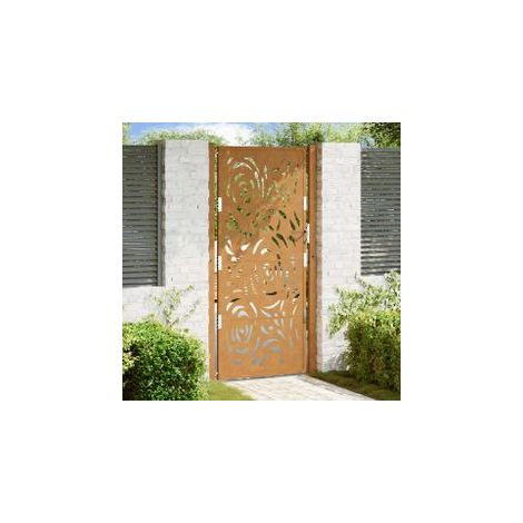 Porte de jardin acier résistant aux intempéries design flamme (1/5)