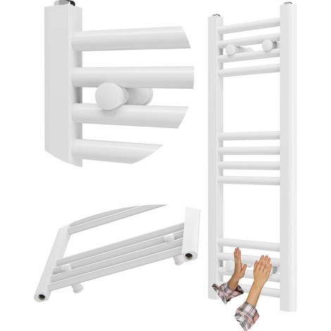 Radiateur Sèche-Serviettes Salle de Bain Breno 30x80 cm Blanc 224W (1/5)