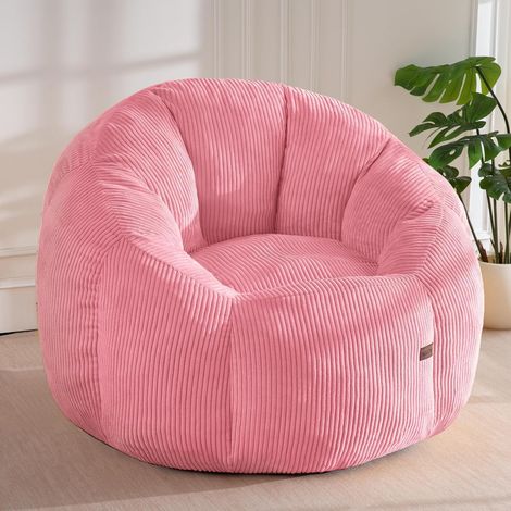 Pouf en Forme de Citrouille pour Adulte - avec Rembourrage - en Velours Côtelé - pour Salon, Chambre à Coucher (1/5)