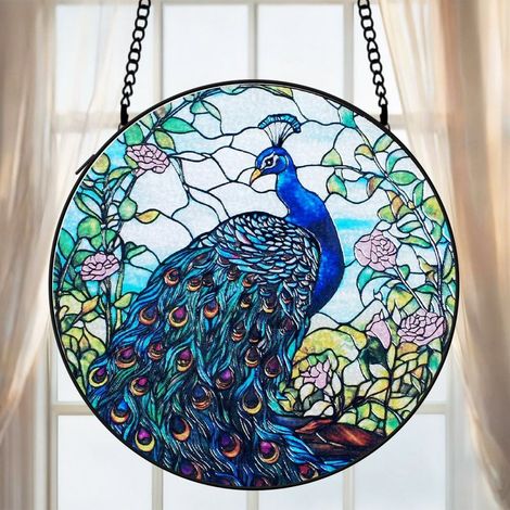 Décoration vitrail colibri attrape-soleil 12,5 cm suspension fenêtre élégante cadeau maman (1/5)