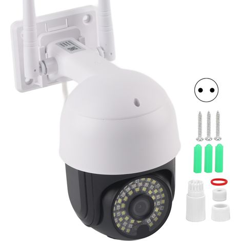 Caméra WiFi Extérieure 2MP 1080P HD Détection de Mouvement Audio Bidirectionnel Vision Nocturne Étanche pour Système de Sécurité Domestique Prise EU 110‑240V (1/5)
