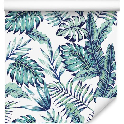 Papier peint à motifs de feuilles de jungle pour salon et chambre 50x1000 cm (1/5)