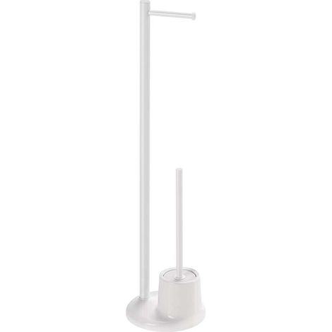Aqualine White Line - Ständer mit Toilettenpapierhalter und Toilettenbürste, weiß MM32 (1/2)