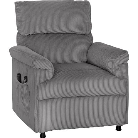 Corduroy Electric Massage Recliner Grey (1/5)