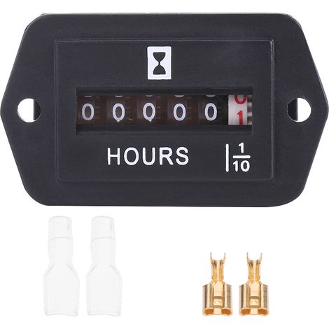 Compteur horaire mécanique DC 6-80V pour moteur diesel essence, générateur, bateau, jauge HM002, mesure d'heures de fonctionnement (1/5)