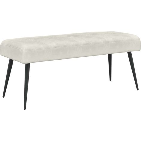 Bench with Button Tufted Cream 110 x 40 x 46 cm Velvet vidaXL