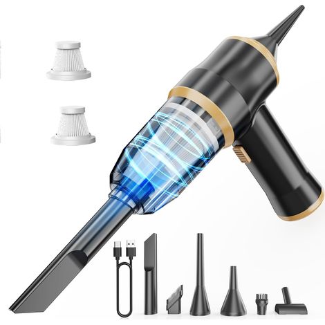 Mini-Aspirateur pour Voiture 15000 Pa – Aspirateur Portatif sans Fil à Main et Soplete à Air avec 2 Filtres, pour Voiture, Canapé, Bureau, Animaux domestiques et Maison (1/5)