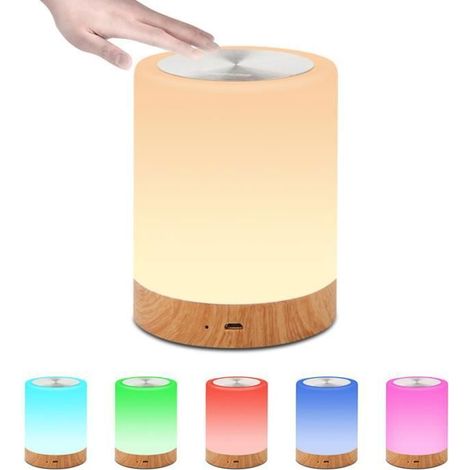 KLVGTIFS PU - Lampe de chevet à capteur tactile LED Dimmable Lampe de table à langer de couleur Rithok (1/4)