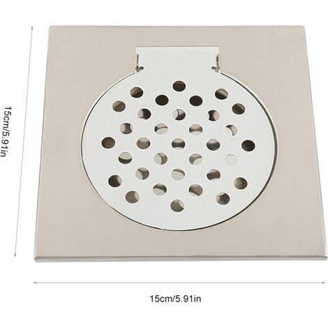 Rejilla de desagüe larga y lineal para baño – Acero inoxidable de alta calidad – 15 x 15 cm – Acabado negro – Compatible con tuberías de 110/120/130 mm (1/5)