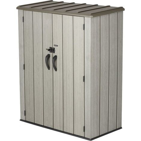 Abri de Rangement Vertical, Toit Marron, 74 x 142 x 174 cm - 60209 (1/5)