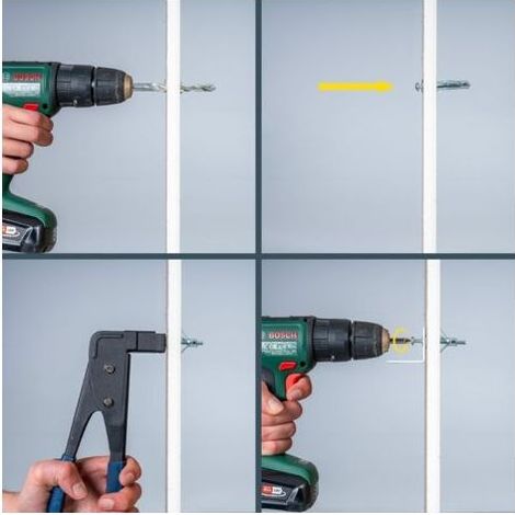 Pince à cheville (M4 M5 M6) - Fixation Murale Usage Fréquent - Pince à Expansion pour Chevilles - Boîte (5001537)