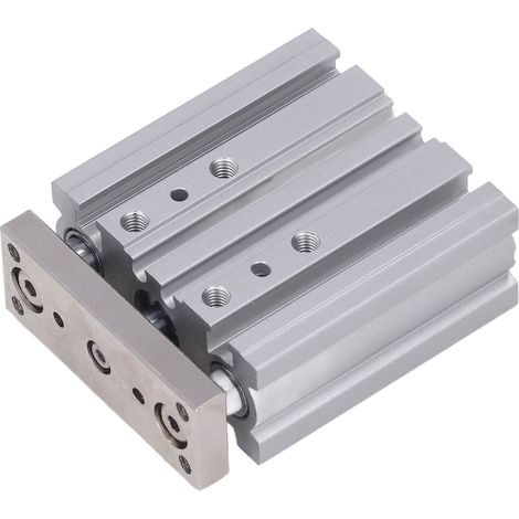 Vérin pneumatique à palier lisse, alésage 12 mm, course 30 mm, double effet, type SMC, 3 tiges (1/5)