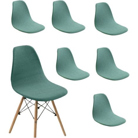 Set di 6 coprisedie scandinavi elasticizzati in poliestere – Protezione da macchie e graffi – Misura universale 36-42 cm – Lavabili (1/5)