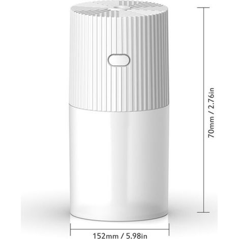 USB-Lade-Mini-Luftbefeuchter mit Kaltvernebelung (300 ml), automatischer Abschaltfunktion, Dauer-/Intervallmodus und farbwechselndem LED-Nachtlicht für Schlafzimmer, Auto, Büro usw. (1/4)