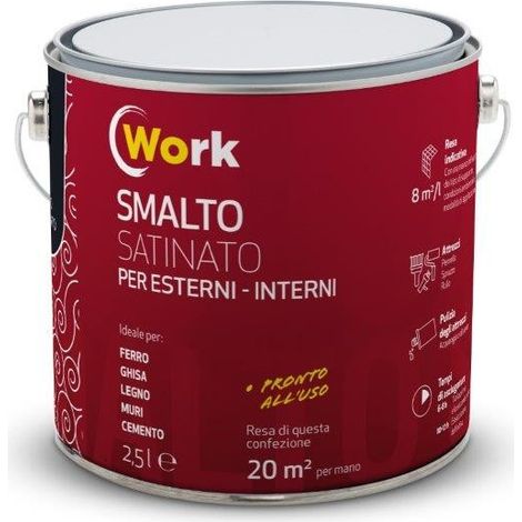 WORK SMALTO  SOLVENTE 2,5LT NERO SATINATO