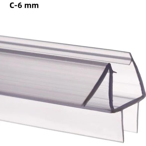Joint d'étanchéité portable C-6mm pour porte/fenêtre de douche, matériau PVC anti-collision transparent, étanche. (1/5)