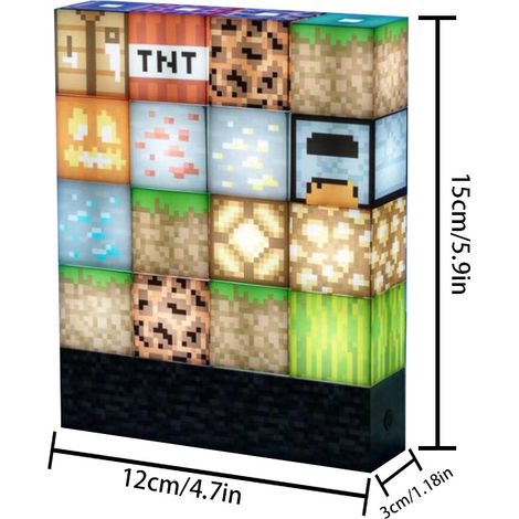 Lampe de nuit Minecraft, blocs de construction, lampe à coudre, alimentation USB qd (1/5)