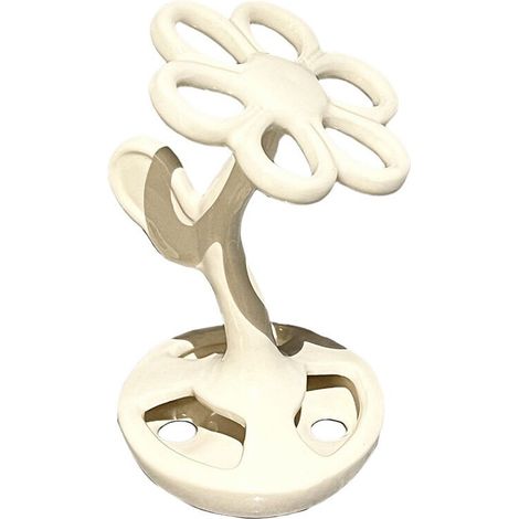Estante organizador con forma de flor para baño, ideal para cosméticos, joyas y cepillos de dientes. Color crema.