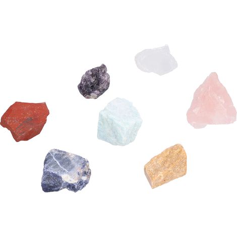 Ensemble de 7 cristaux de guérison et pierres d'équilibrage des chakras avec sac de rangement pour la maison et le bureau. (1/5)