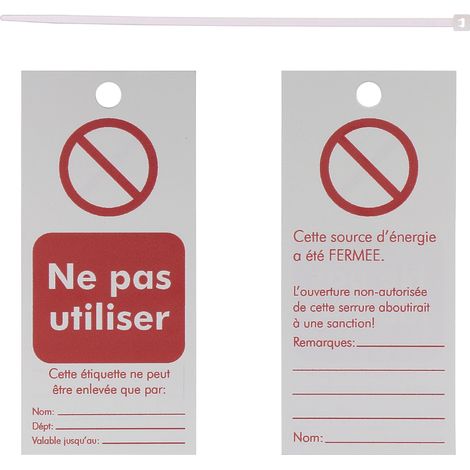 Étiquette consignation - ne pas utiliser - en polyester - lot de 10 - bizline 730563