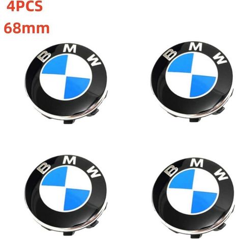 NURIA-Cache moyeu jante BMW 68mm-Enjoliveur centre roue-Convient pour le remplacement des enjoliveurs BMW-Bleu et blanc classiques (1/2)