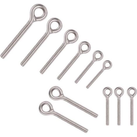 Vis À Crochet - Acier Inoxydable 304 - M8 - Longueur Totale 94 1 Mm - Pour Fixation Et Suspension - Lot De 20 (1/4)